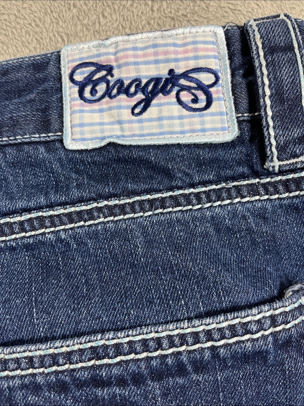 COOGI Blue Denim Men's Jean Shorts with Embroidered Logo Size 36 - Picture 6 of 10
